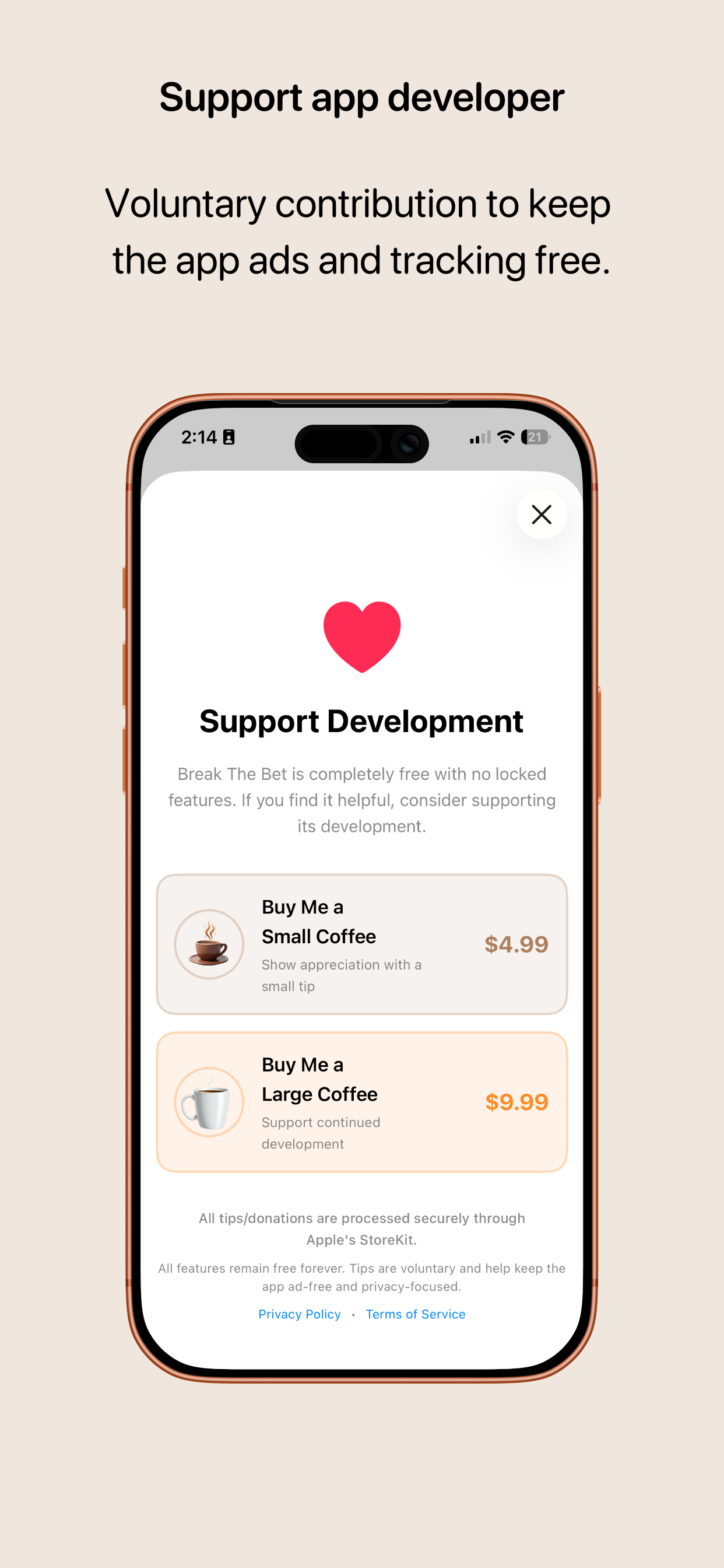 Break The Bet Screenshot - Support Services